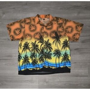 Palm Hawaiian Shirt Tree Print Button‎ Up In Gear Mens Size XXL AOP